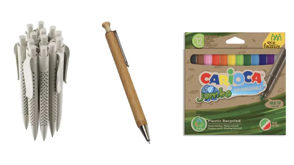 Penne, matite e pennarelli ecologici