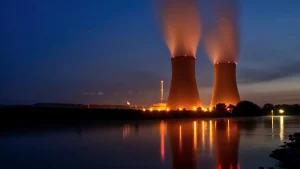 Centrale nucleare di notte