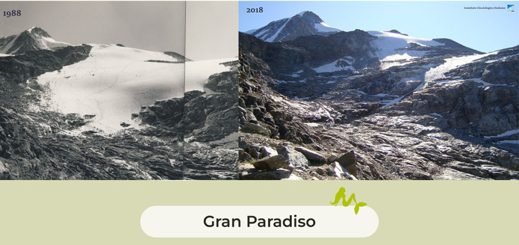 Confronto ghiacciaio del Gran Paradiso