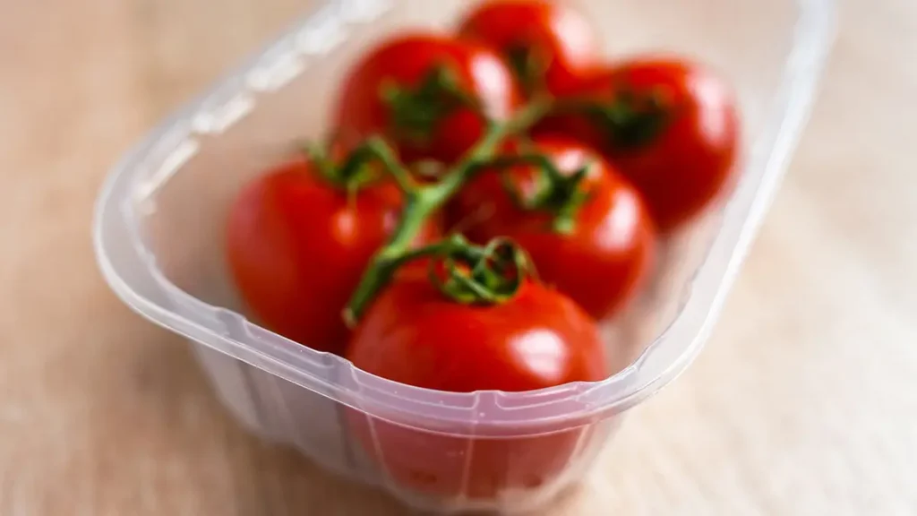 Pomodori in confezione di plastica