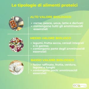 Le tipologie di proteine