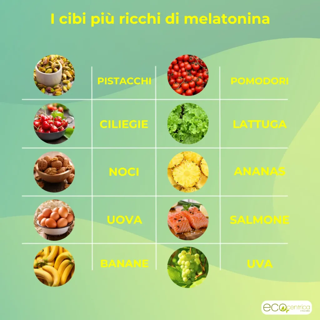 Cibi ricchi di melatonina