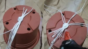 Vasetti appesi con intreccio macramè 2