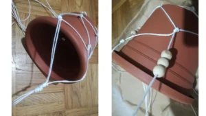 Vasetti appesi con intreccio macramè 6