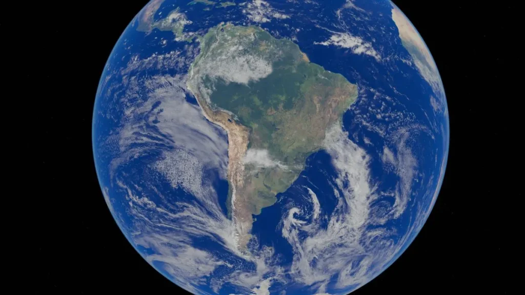 Il Sudamerica visto dall'alto