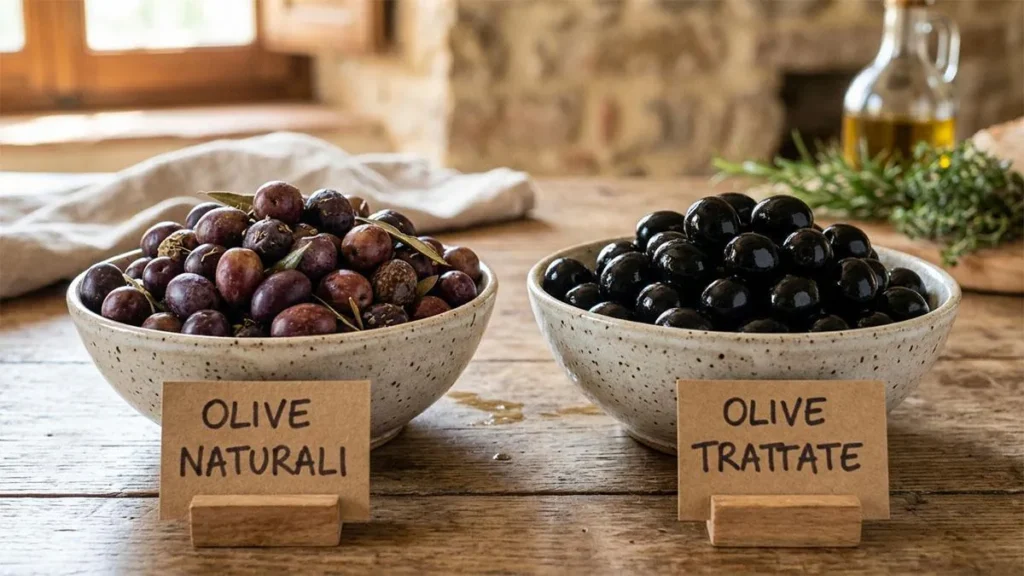 Confronto tra olive nere