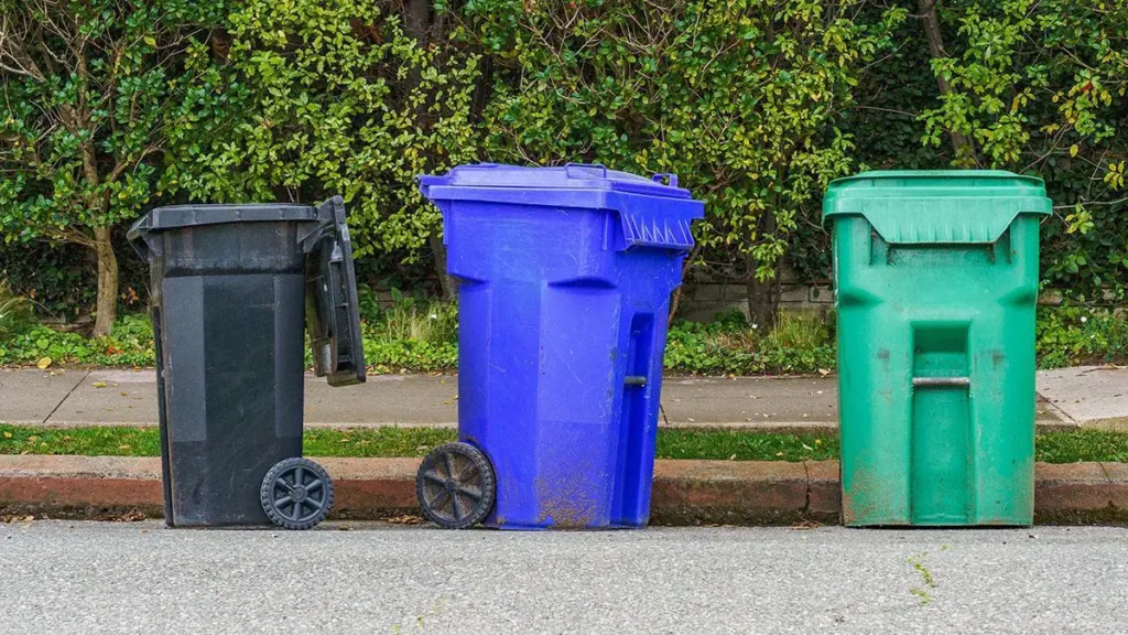 Bidoni della spazzatura in estate