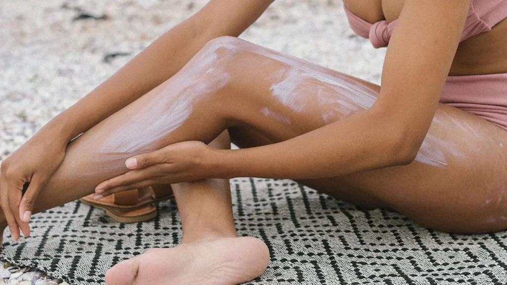 Crema solare per le gambe